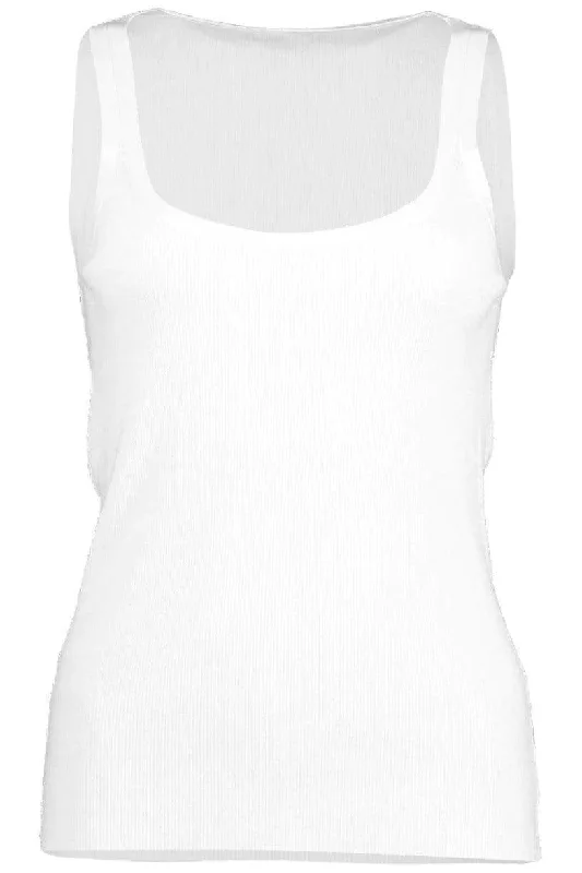 Ribbed Tank top - White cropped tank top