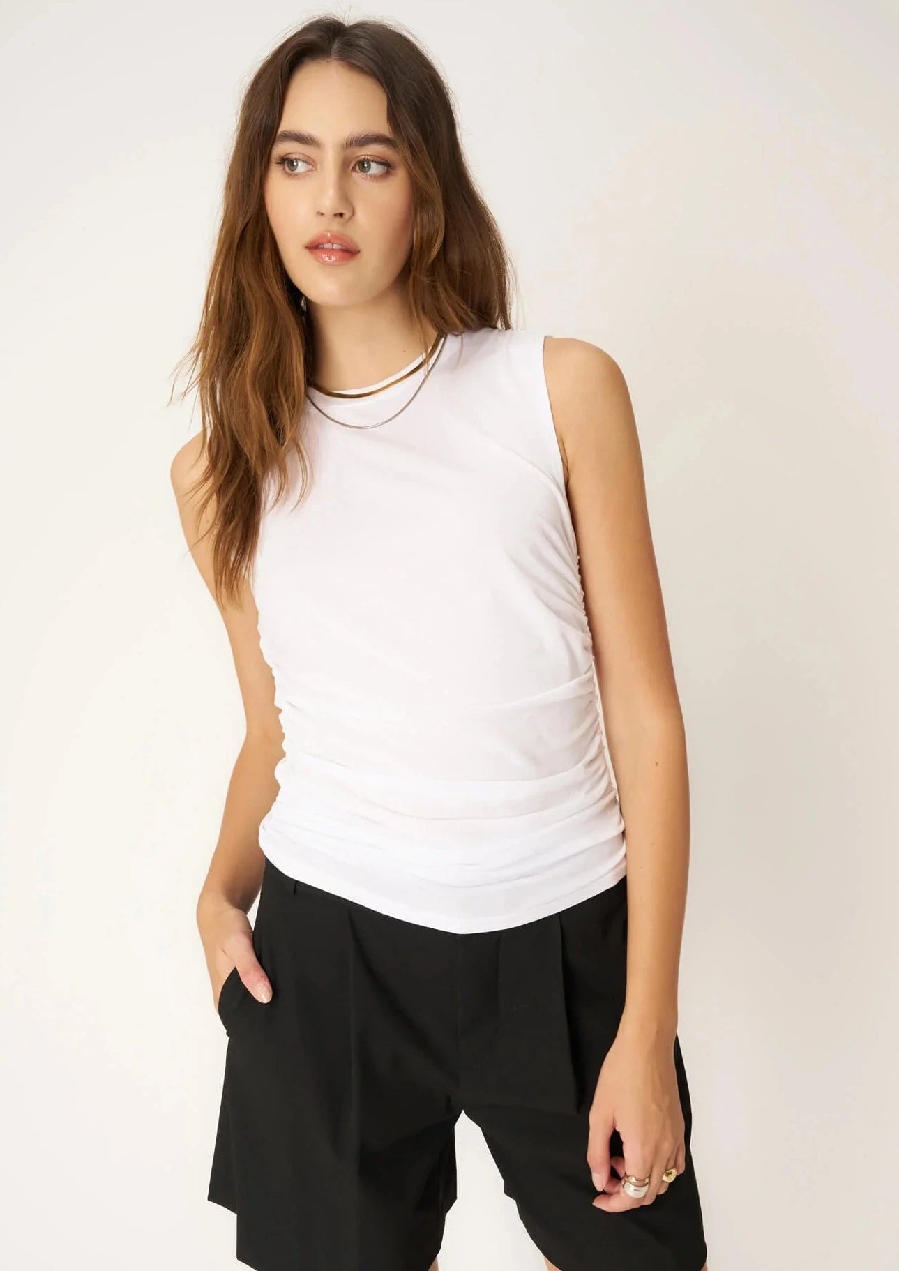 ruched jersey tank adorable tank top