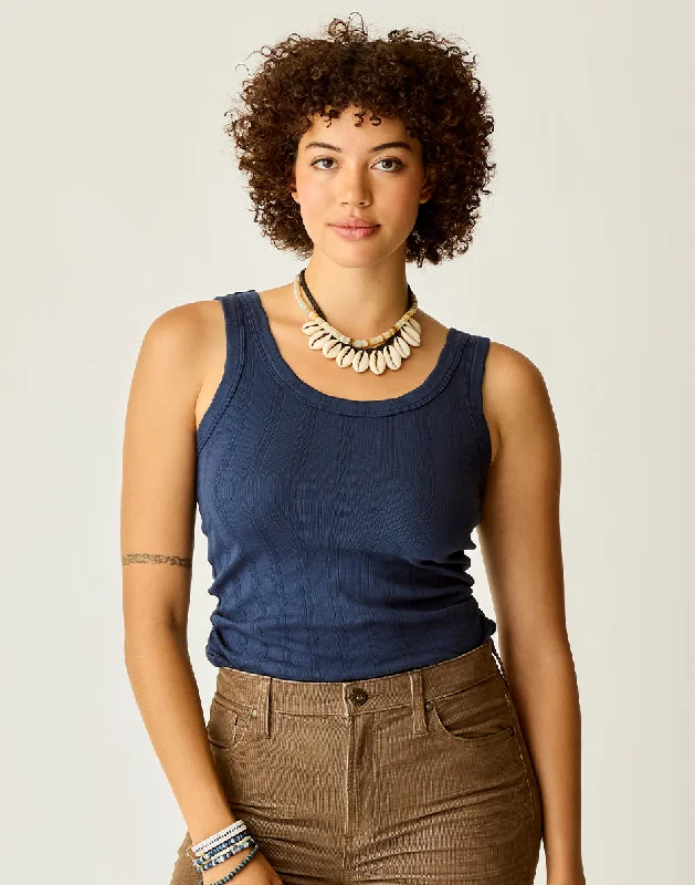 Ever Tank: Navy Rib loose fit tank