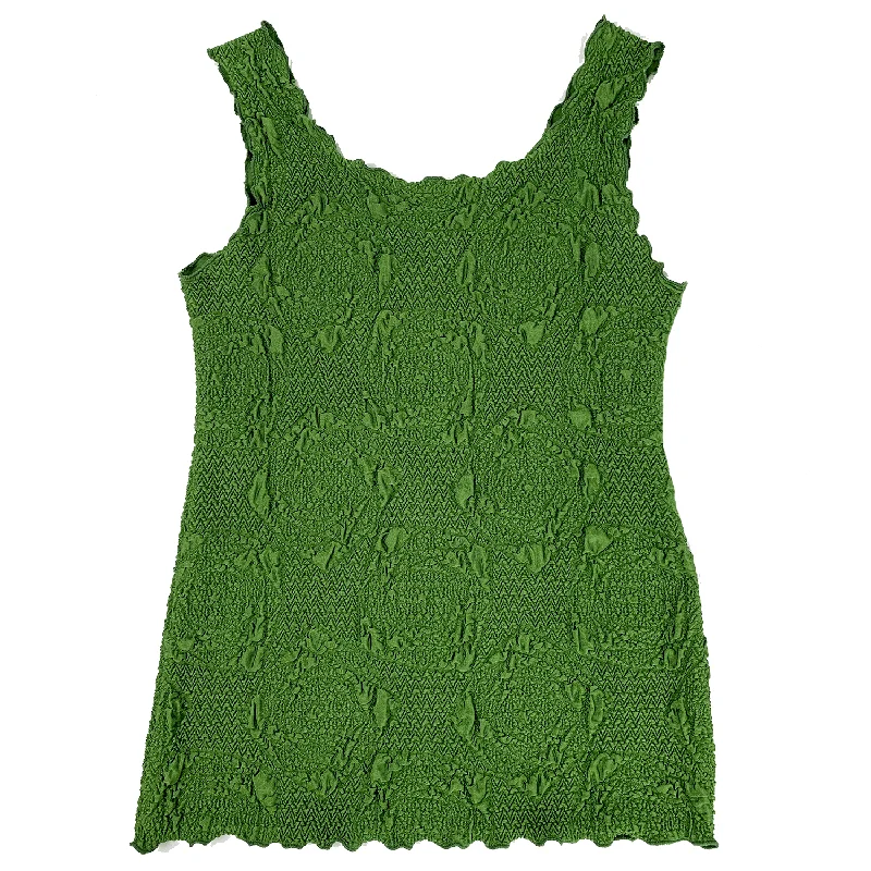 Palm Green Lyrac Textured Charming Tank Top strapless tank top