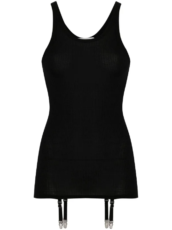 Seamless Tank Top With Suspenders (Granite Black) trendy tank top