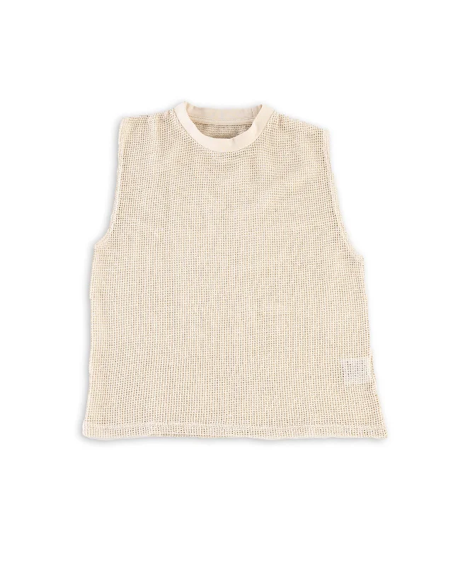 W'mens Tank - Light Khaki silver tank top