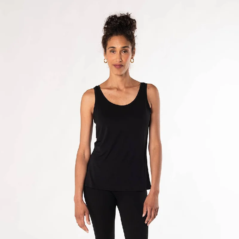 Terrera Cindy Bamboo Tank - Black turquoise tank top