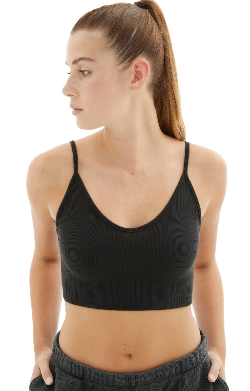 Strappy Crop Tank (Vintage Black) breathable tank top