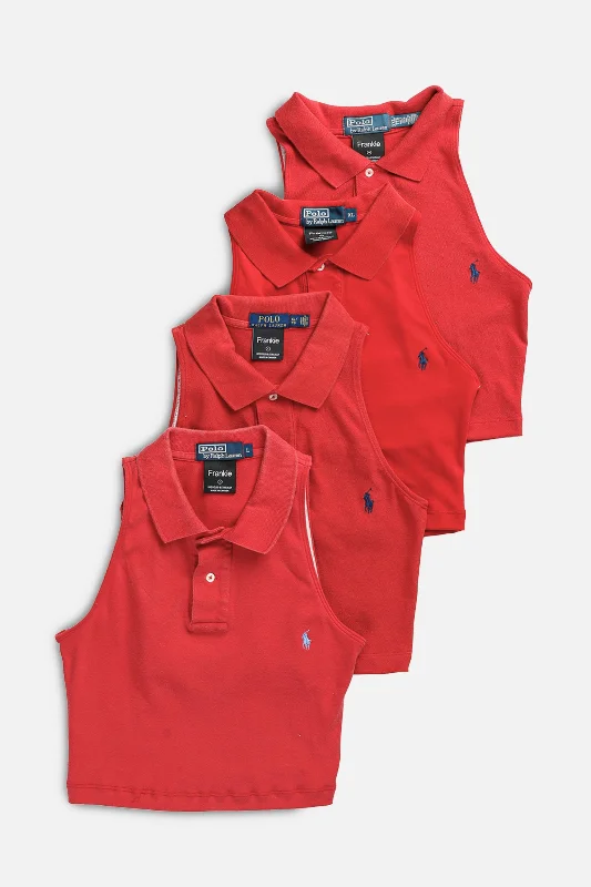 Rework Lacoste Collared Tank - M coral tank top