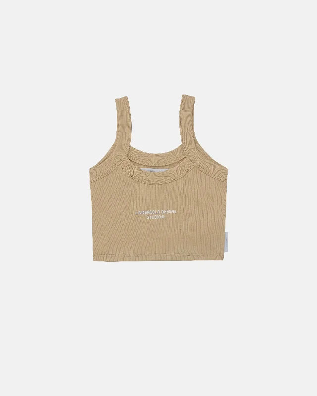 Basics Cropped Tank Top Bone cropped tank top