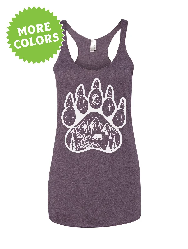 Bear Paw · White Ink · Racerback Tank sleep tank top