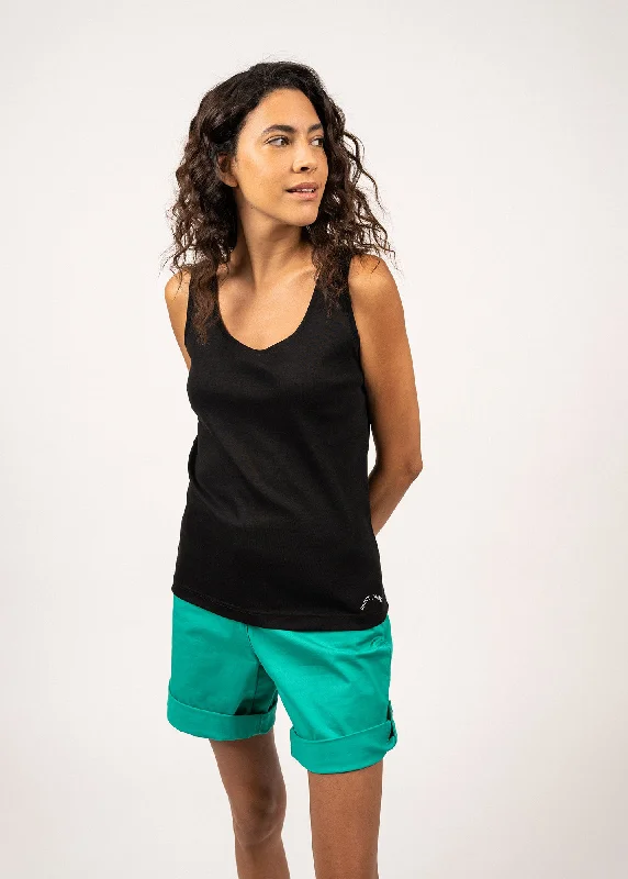 BASTIA III - Cotton Tank Top | Slim Fit (BLACK) neon tank top