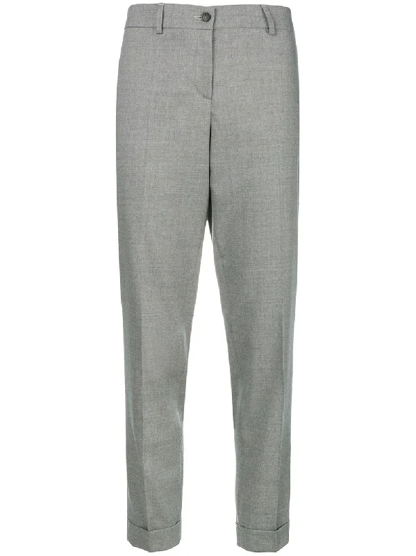 cuff creased cropped trousers Trousers sophisticated sleek