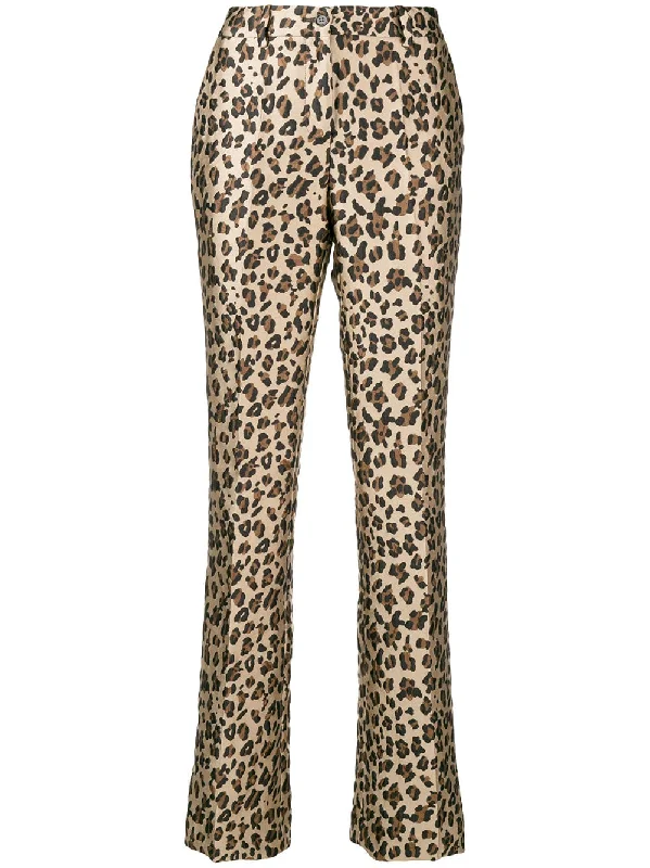 leopard tailored trousers Trousers Handmade Artisanal