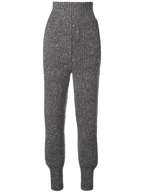 high-waisted knit trousers Trousers Leisure Comfortable