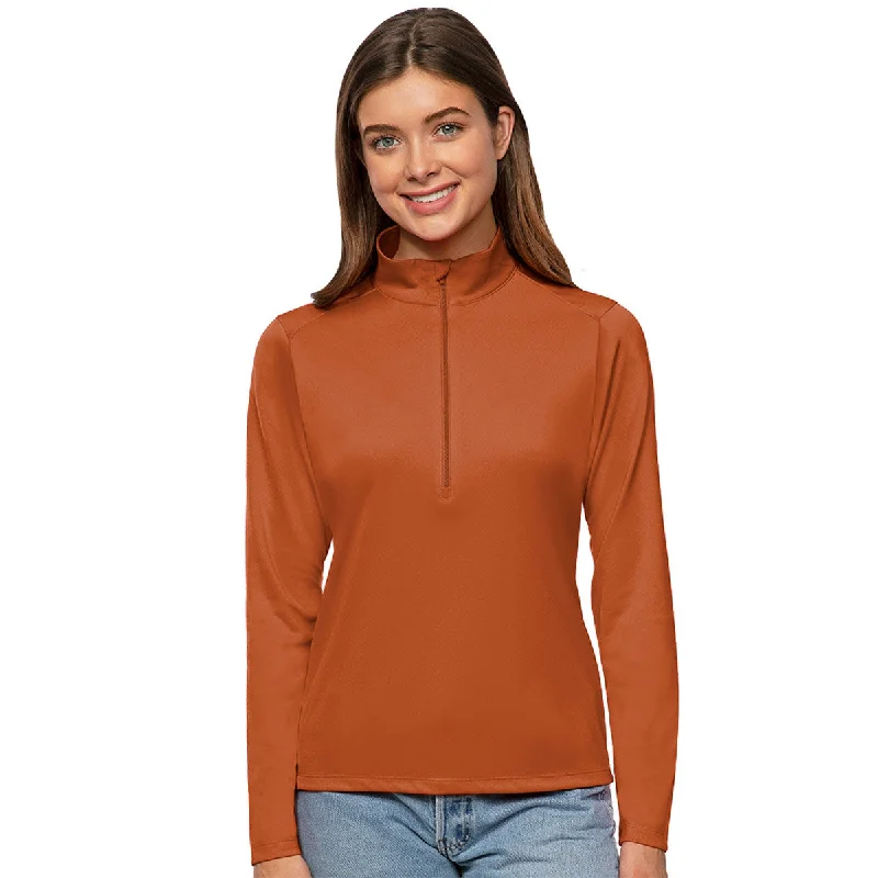 Antigua Women's Burnt Orange Tribute 1/2 Zip Pullover Sarouel Sleeve Pullover