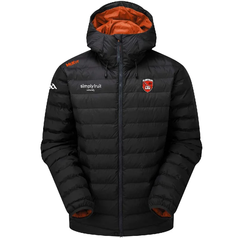 Mc Keever Armagh GAA Official Vital Padded Jacket - Womens - Black/Orange/White Hooded Jacket Caped Jacket Shawl Collar Jacket