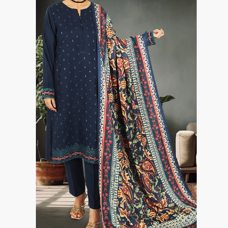 Eminent Dhank Embroidered Unstitched 3Pcs Suit with Herringbone Shawl - 20 Warm Wool Shawl Cape