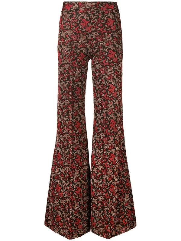 swirl print kick flare trousers Trousers Travel Practical