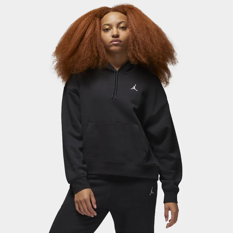 Jordan Women's Brooklyn Fleece Pullover Hoodie / Black Open Neck Pullover