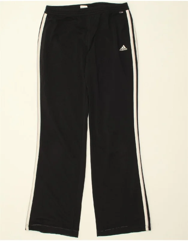 ADIDAS Womens Tracksuit Trousers UK 14 Large  Black Polyester Trousers Solid Black