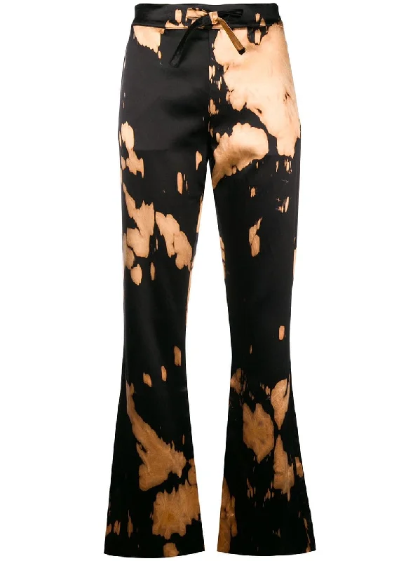 bleached satin flared trousers Trousers trendy modern