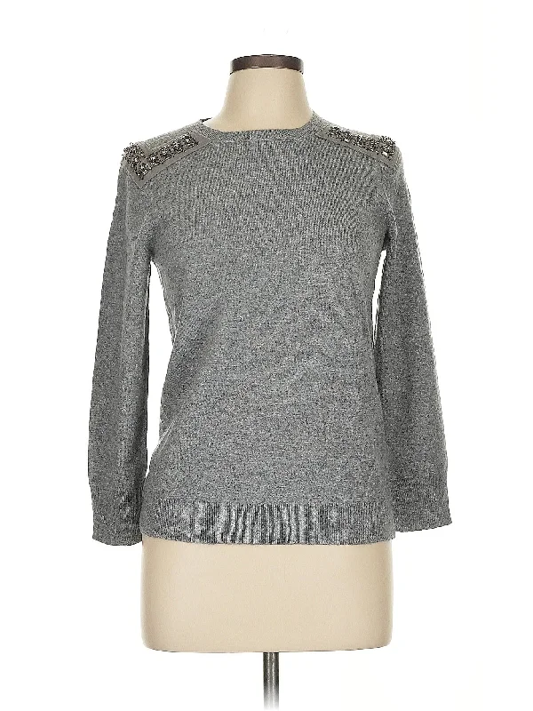 Wool Pullover Sweater Surplice Neck Pullover