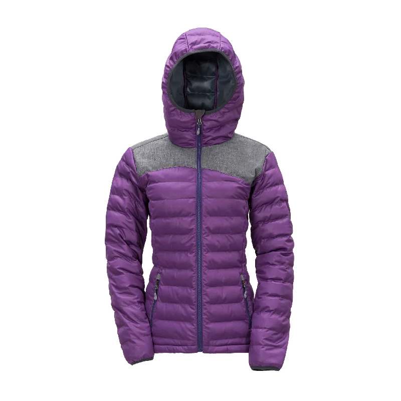 Women's Stretch Puffy Jacket - Purple Heart Faux Fur Jacket Real Fur Jacket Shearling Jacket