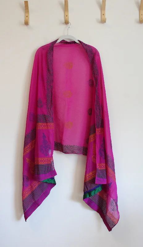 Yellow Green & Blue Patterned Pink Shawl Cozy Knit Shawl Cape