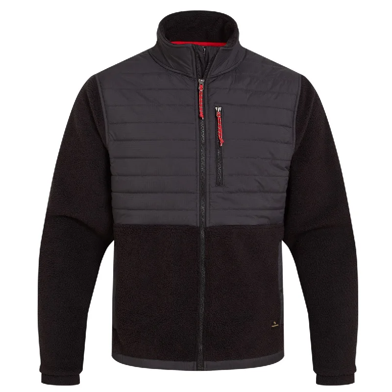 Craghoppers Montadale Hybrid Jacket - Mens - Black/Dark Iron Belted Jacket Elasticated Jacket Padded Jacket