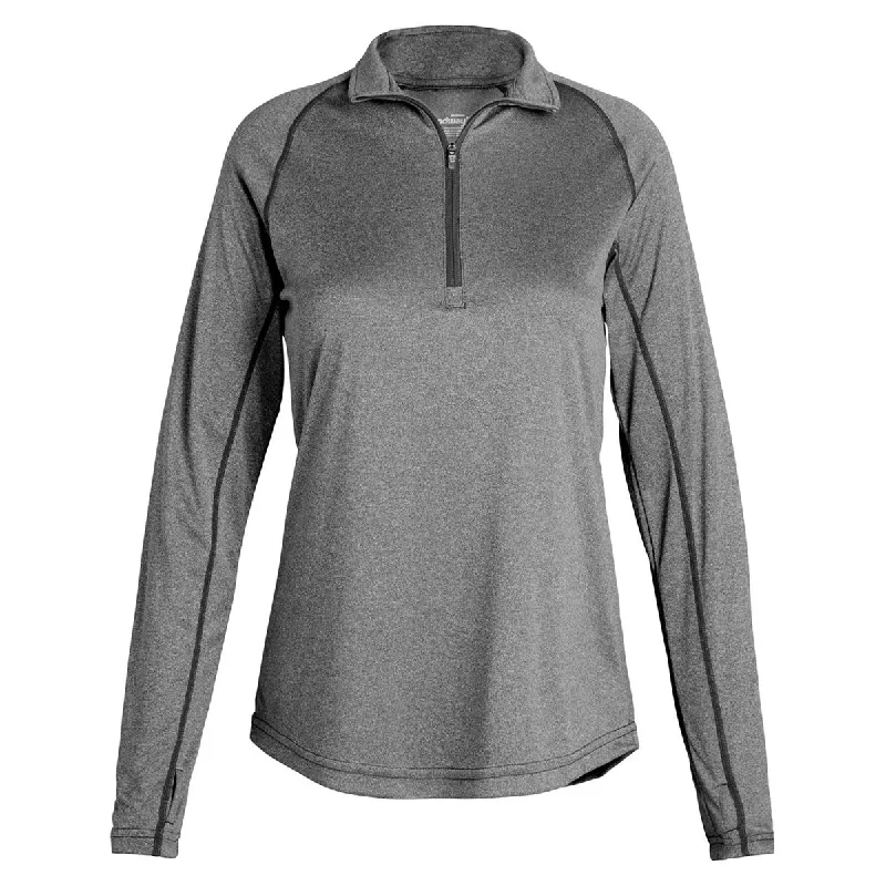 Landway Women's Dark Ash Apex Baselayer Active Dry Pullover Textured Knit Design