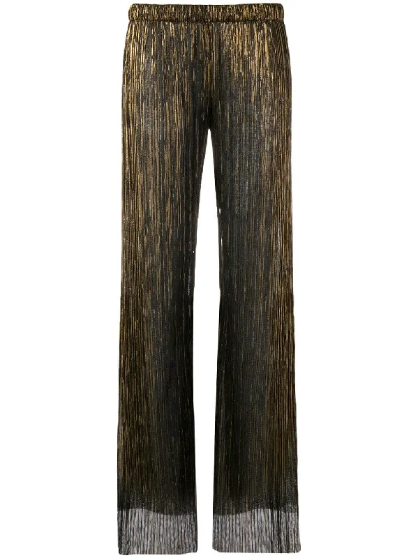 sheer straight-leg trousers Trousers Elastic Waist Soft