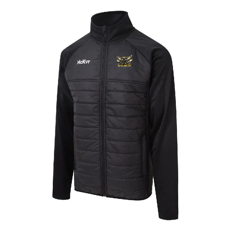 Mc Keever Manchester Mosquitoes AFL Core 22 Hybrid Jacket - Adult - Black Insulated Jacket Fitted Jacket Loose Jacket