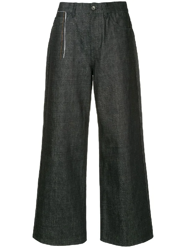 denim wide leg trousers Trousers sophisticated sleek