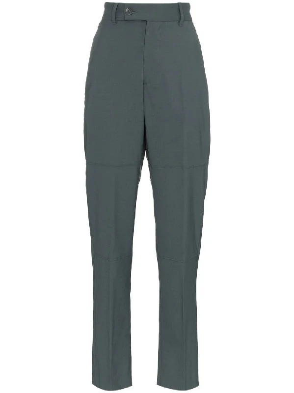 tailored slim leg wool blend trousers Trousers Satin Smooth