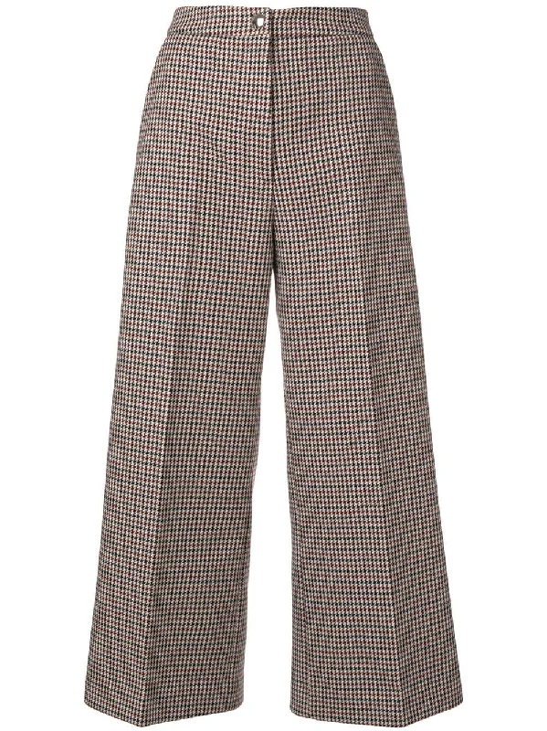 dogtooth cropped trousers Trousers Satin Smooth