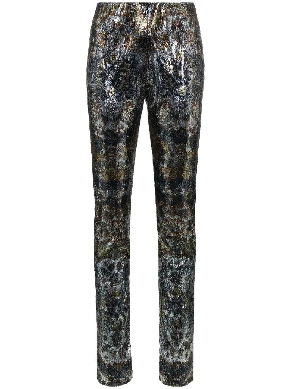 sequinned straight leg trousers Trousers Trousers Formal