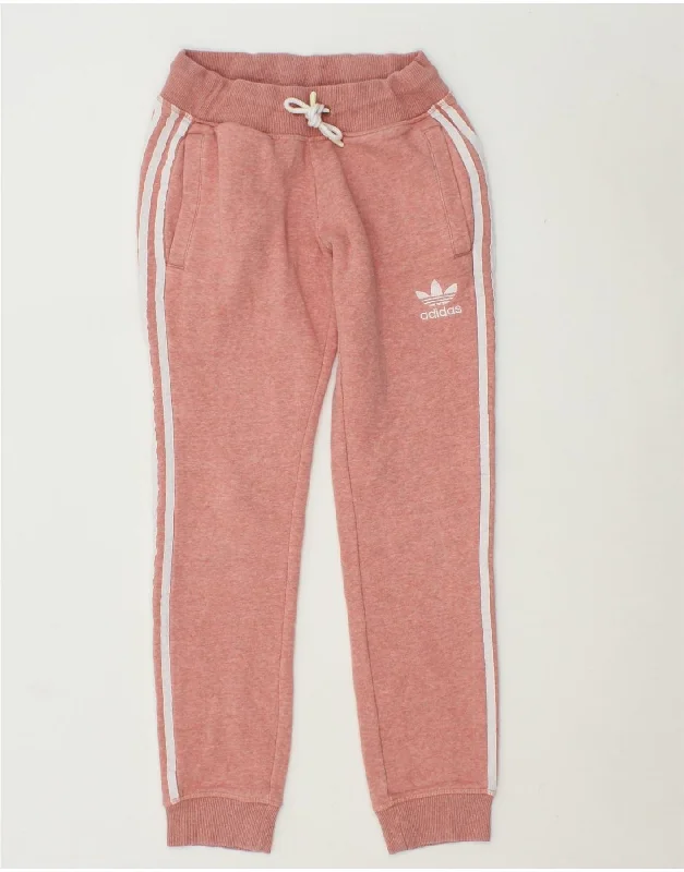 ADIDAS Womens Tracksuit Trousers Joggers UK 6 XS Pink Cotton Trousers Palazzo Wide Leg