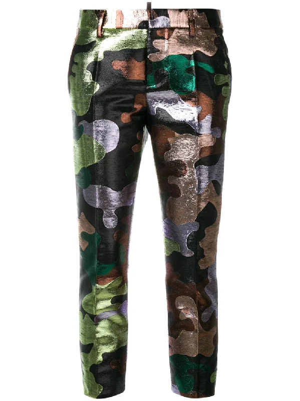 metallic camouflage trousers Trousers Plaid Checkered