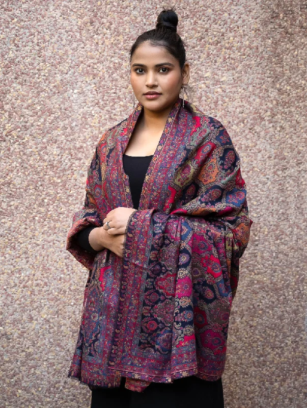 Exclusive Soft Kashmiri Kani Pattern Wool Shawl - Guldasta Fashionable Embroidered Shawl