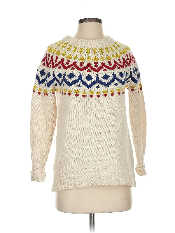 Wool Pullover Sweater Asymmetrical Neck Pullover