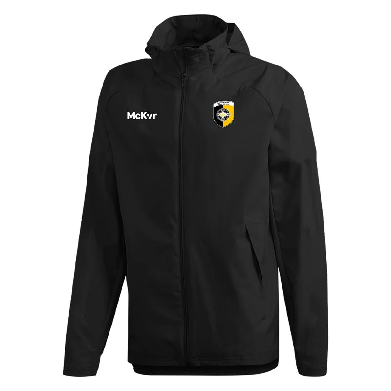 Mc Keever Crossmaglen Rangers GAC Core 22 Rain Jacket - Adult - Black Zippered Front Buttoned Front Snap Front