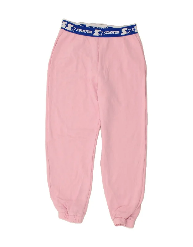 STARTER Womens Graphic Tracksuit Trousers Joggers UK 14 Medium  Pink Trousers Summer Linen