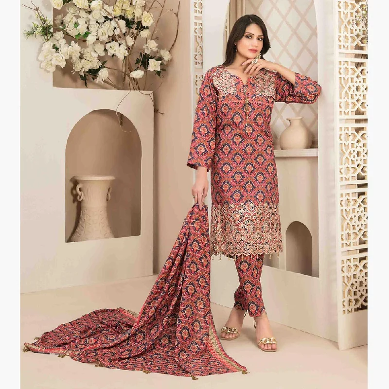 Tawakkal Mayal Viscose Embroidered Unstitched 3Pcs Suit With Shawl Classic Wool Shawl Wrap