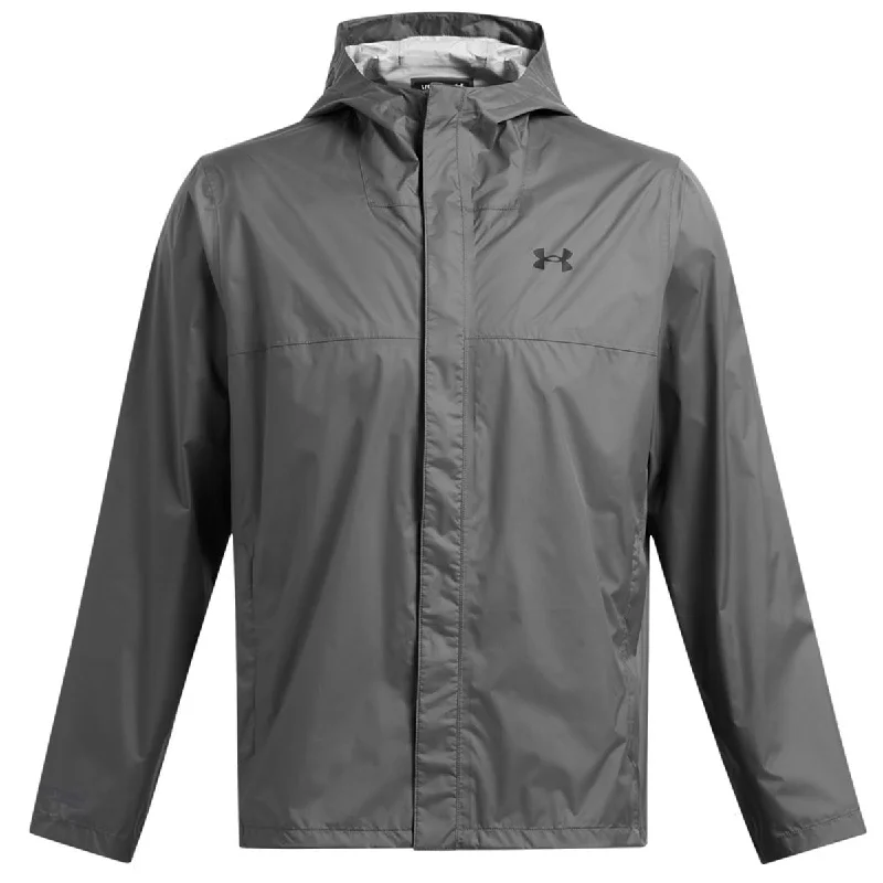 Under Armour Stormproof Cloudstrike 2.0 Jacket - Mens - Castlerock/Black Oversized Jacket Tailored Jacket Straight Jacket