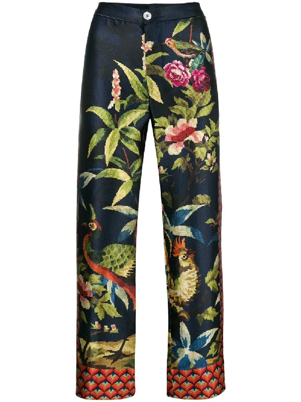 cropped floral-print trousers Trousers Versatile Stylish