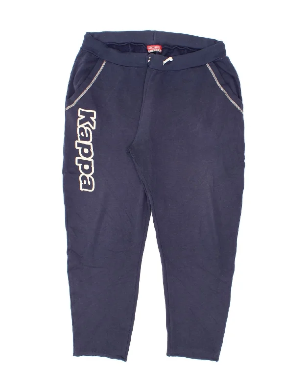 KAPPA Womens Graphic Tracksuit Trousers UK 18 XL Navy Blue Trousers fashionable trendy