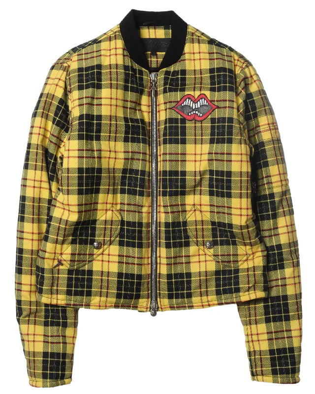 Matty Boy Chomper Plaid Zip-Up Jacket Denim Jacket Leather Jacket Suede Jacket