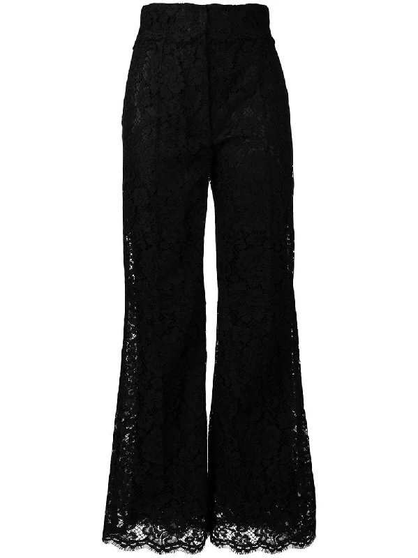 floral lace flared trousers Trousers Wedding White