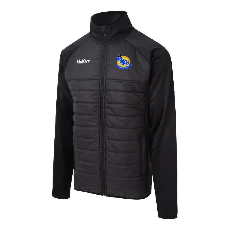 Mc Keever Aughawillan GAA Core 22 Hybrid Jacket - Adult - Black Print Jacket Jacquard Jacket Patchwork Jacket