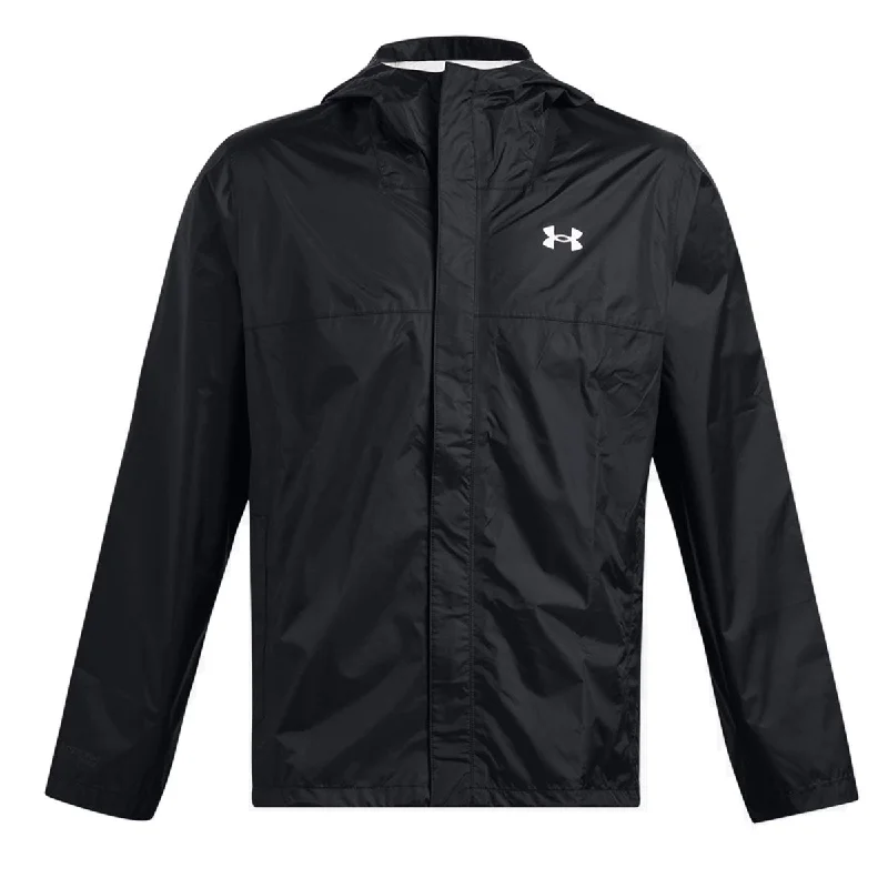 Under Armour Stormproof Cloudstrike 2.0 Jacket - Mens - Black/White A-Line Jacket Boat Neck Shawl Collar