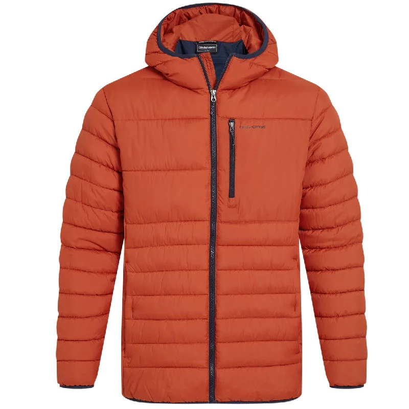 Craghoppers Compresslite VIII Hooded Jacket - Mens - Carnelian Orange Insulated Jacket Fitted Jacket Loose Jacket