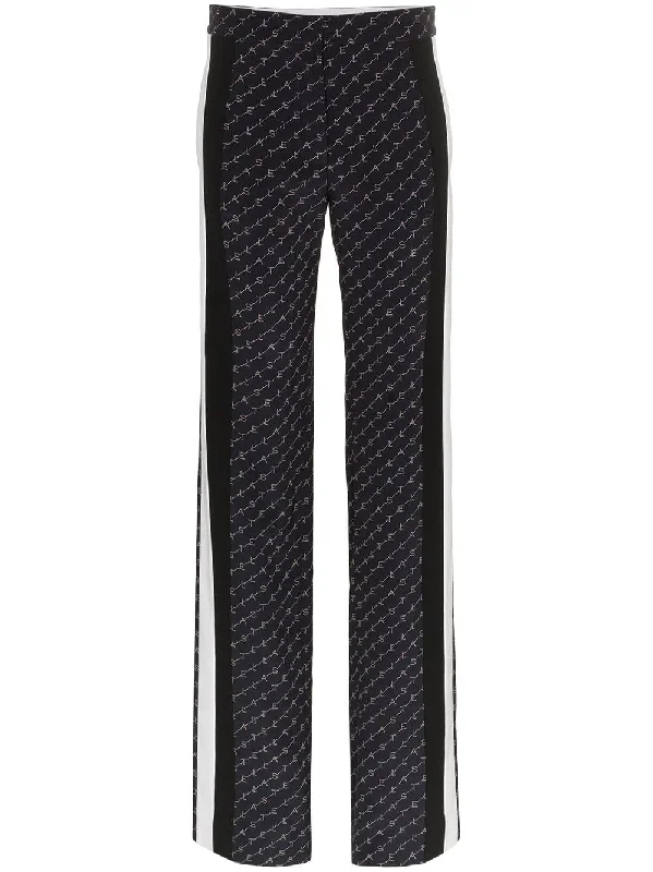 logo print wide leg trousers Trousers Party Sparkling