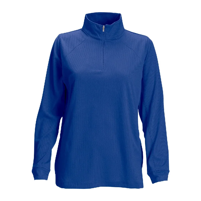 Vansport Women's Royal Mesh 1/4-Zip Tech Pullover Bolero Style Sweater